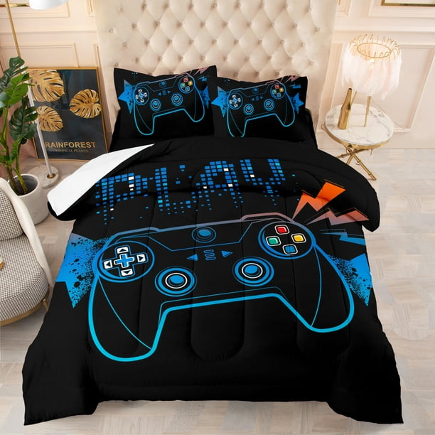 Gaming Comforter for Boys Teen,3D Game Contoller Bedding Set for Boys