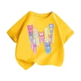 thumbnail image 5 of RMGVDSD Girls Short Sleeve Graphic T-Shirt Fashionable Casual Summer Tee Shirts for Kids Stylish Everyday T Shirt Tops 10-12 Years, 5 of 5