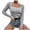 A-Grey460, variant on Womens Tees Square Neck Ribbed Knit Long Sleeve Tight Tops Basic Soft Stretch Shirts
