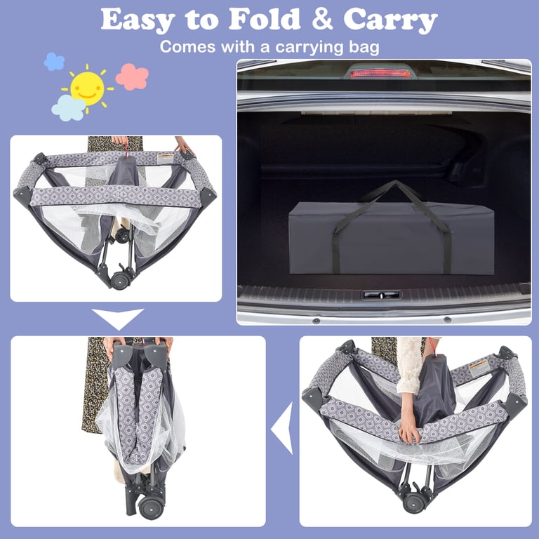 Olakids 3 in 1 Pack and Play, Portable Baby Crib & Bassinet