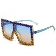 thumbnail image 3 of Gafas de sol de gran tamaño para mujer, lentes de sol de marca de lujo de gran tamaño, tonos púrpura y rosa, estilo Vintage de los años 90, cuadradas con diamantes de imitación, 3 of 5