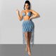 thumbnail image 2 of Faldas vaqueras con agujeros para mujer, faldas tejidas de malla con retazos, sexys, a la moda, para club nocturno y playa, 2023, 2 of 5