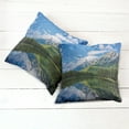 thumbnail image 2 of Ambesonne Nature Throw Pillow Cover 2 Pack, Mountain Lake Scenery, 24", Blue White Green, 2 of 6
