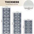 thumbnail image 4 of Blue Geometric Diamond Triangle Pattern Kitchen Rugs Sets Of 3,Kitchen Runner Rugs Non Skid Washable,Decorative Kitchen Floor Mats for Kitchen,Sink,Laundry,17"x30"+ 17"x47" + 17"x59", 4 of 6