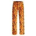 thumbnail image 4 of Halloween Pumpkin Printed Pajama Pants for Women, Soft Comfy Elastic Waist Lounge Sleepwear Trousers, Holiday Nightwear,Ginger XL, 4 of 7