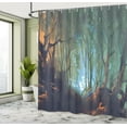 thumbnail image 5 of Ambesonne Teal Shower Curtain, Dark Forest, 69"Wx84"L, Brown Teal, 5 of 5