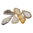 thumbnail image 2 of 6 discos de cristal de cuarzo pulido hechos de geodas de ágata como colgantes para el gris crudo, 2 of 9