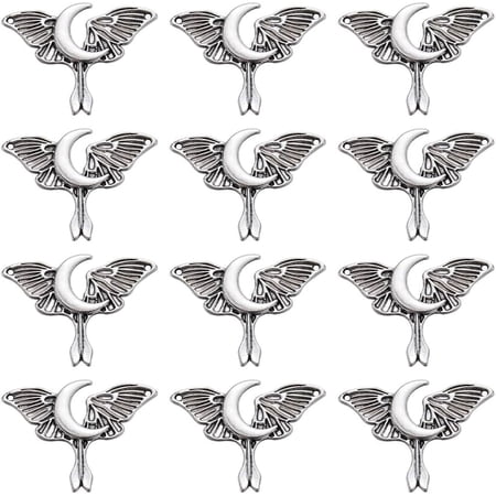 40Pcs Gothic Charms Bulk Silver Butterfly Charms Cicada Butterfly with Moon Phase Tarot Ouijas Magic Charm for Jewelry Making Charms Women Necklace Earring Bracelet Diy Halloween Craft Gift DIY