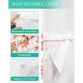 thumbnail image 3 of No Hook Shower Curtain with Snap-in Liner, Burnt Orange Fruit Waterproof Fabric Bathroom Curtains, Vintage Plant Nature Botanical Flower Bath Curtains & Mesh Top Window 72"x96" Extra Long, 3 of 6