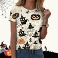 thumbnail image 2 of TOWED22 Halloween Shirts for Women Funny Halloween Ghost Tshirts Fall Spooky Pumpkin Gift Top(Beige,M), 2 of 9