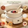 thumbnail image 5 of MAGNIFIQUE 4.5 Quart Cream White Round Claypot Multi-Cooker, Digital Slow Cooker with Removable Non-Toxic Pot, 5 of 8