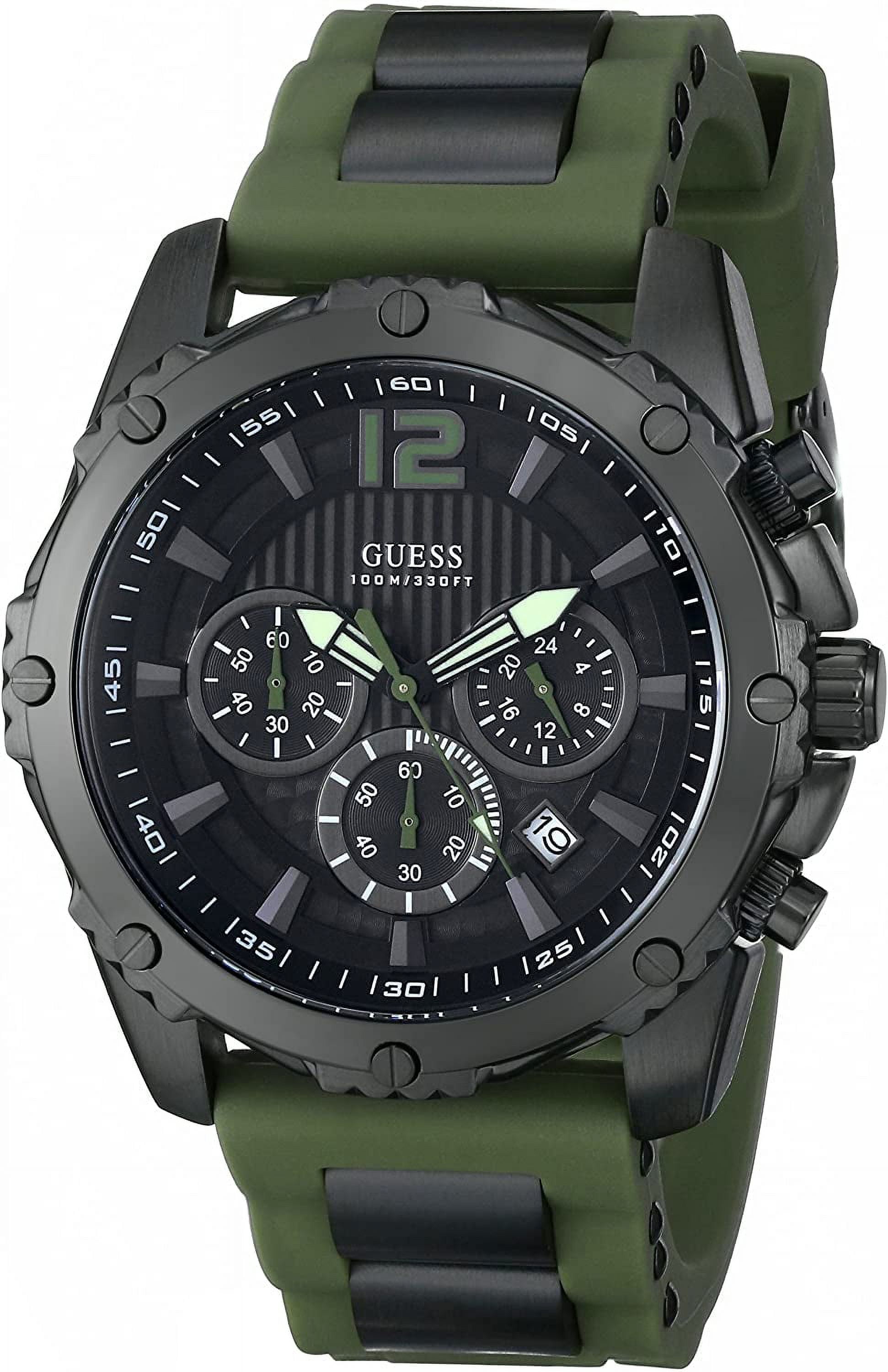 Guess Men's U0177G1 Stainless Steel Black 46MM Quartz Analog