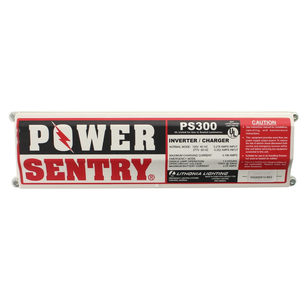 Lithonia Lighting PS300 Inverter/Charger, 120277V, 60Hz, Power Sentry