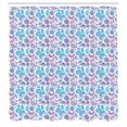 thumbnail image 2 of Ambesonne Vintage Shower Curtain, Watercolor Flowers Images, 69"Wx70"L, Blue and Violet, 2 of 4