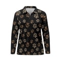 thumbnail image 2 of Uorisanigo Leopard-Print Dog Paw Womens Long Sleeve Golf Shirt Soft Comfortable Women's Dry-Fit Golf Polo Shirts Relaxed Versatile for Tennis Hiking & Outdoor Sports, 2 of 7