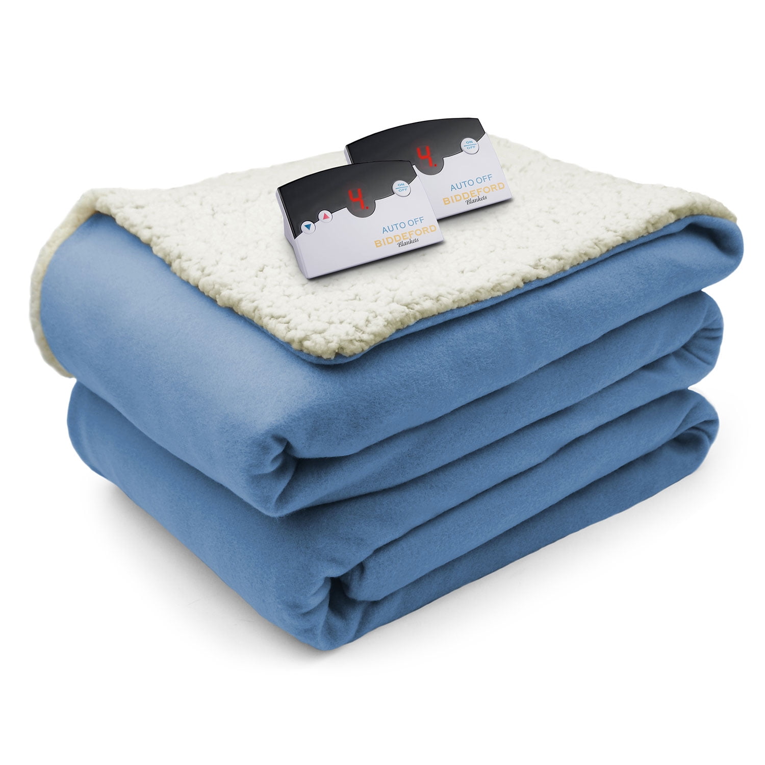 Biddeford Comfort Knit/Sherpa Electric Heated Blanket With Digtal