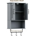 thumbnail image 5 of Farmhouse Medicine Cabinet, Bathroom Wall Cabinet with Adjustable Shelf, Towel Bar, 3 Hooks, Over The Toilet Storage Cabinet for Bathroom, Kitchen, Grey, 5 of 16