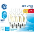 thumbnail image 4 of GE LED Light Bulbs, 60 Watt Replacement, Soft White, CA11 Decorative Candle Bulbs, 12pk, 4 of 9