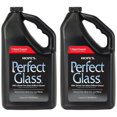 HOPE'S Perfect Glass Cleaner Spray Refill, Streak-Free Clean for Windows, Windshields, Etc, 67.6 Fl Oz, Pack of 2