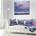 thumbnail image 2 of Designart Blue and Pink Unset over Sea - Seashore Throw Pillow - 18x18, 2 of 4
