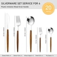 thumbnail image 3 of 20-Piece Gold Stainless Steel Cutlery Set with Faux Wood Handles, Western Tableware Service for 4, Includes Knives, Forks  Spoons, Ideal for Home Kitchen  Restaurant Use, 3 of 12