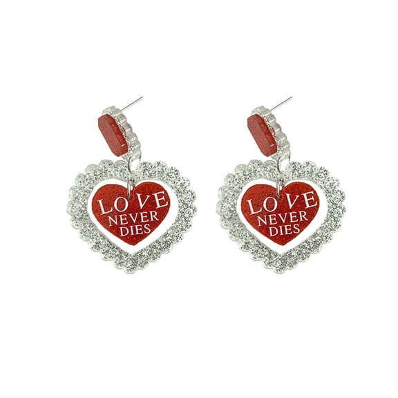 Summercome Heart Earrings for Women, Trendy Valentines Day Earrings Gifts for Her, Rhinestone Dangle Earrings Cute Love Heart Hoop Earrings Jewelry Valentines Day Accessories for Women