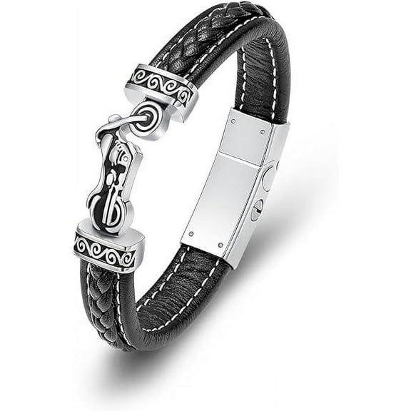 Urn Bracelet for Ashes for Men, Cremation Jewelry for Ashes, Ash Necklace for Human Ashes Bracelet Stainless Steel Motorcycle Jewelry Ashes Keepsake Necklace for Ashes of Loved Ones