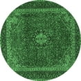 thumbnail image 1 of Ahgly Company Indoor Round Medallion Emerald Green Traditional Area Rugs, 4' Round, 1 of 4