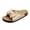 Beige, variant on Women's Bow Decor Cork Footbed Slides, Open Toe Casual Summer Sandals, Slide Sandals for Women Or Ladies Dressy Summer Casual, Cute Bow Tie Knot On Top Strap, Comfy Slip On Cork Foot Bed, Khaki 8