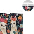 thumbnail image 3 of FREEAMG Alpaca Flowers Shower Curtain Waterproof Washable Shower Bath Curtain 60x72 Inch Bathroom Decoration Fabric Shower Curtains with 12 Hooks, 3 of 6