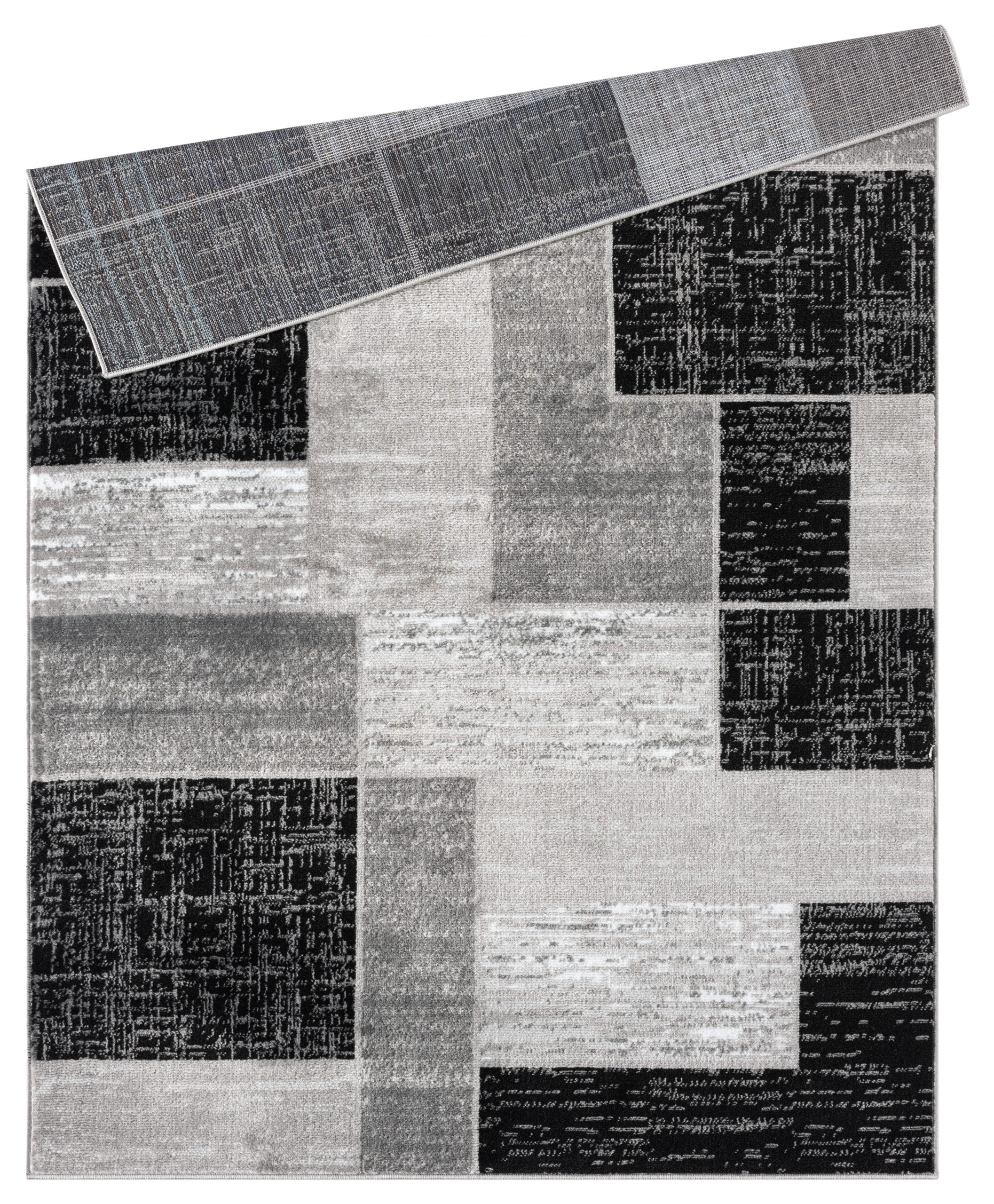 L'Baiet Verena Geometric Area Rug Black Grey 4' x 6' Medium Area Rugs Carpet for Living Room, Bedroom, Dining Table, Office, Hallway, Foyer | Neutral Colorful Modern Abstract Home Decor