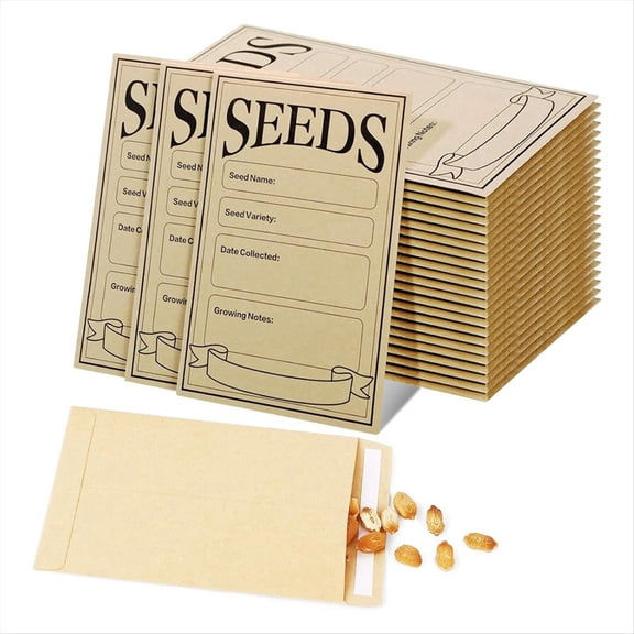 100PCS Seed Packets Envelopes: Self Sealing Small Envelopes for Storage Resealable Saving