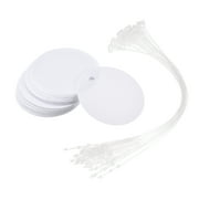 Uxcell 1.17 inch Round Plastic Tags Tear Proof Waterproof Price Tags with Tie 25 Pcs White