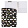 thumbnail image 6 of Three Ring Binder Cute Rain 1.5 Inch Round Binder D-Rings for Office Supplies and More, 6 of 10