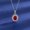 Red Diamond TZ-10, variant on Silver Plated Necklace for Women - Square Cut Cubic Zirconia Teardrop Pendant - 16-20in Electroplated Copper Cross Chain - Elegant Jewelry Gift for Birthday Anniversary Date Night