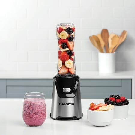 Kalorik - 20-Oz. Single Serve Blender with 2 Tritan Bottles - Stainless Steel