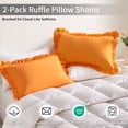 thumbnail image 4 of Lorviah 2 Pack Ruffle Pillow Cases, Ultra Soft & Breathable 20"x36" King Size Ruffled Pillow Covers, Pillow Shams with Envelope Closure, Orange, 4 of 5
