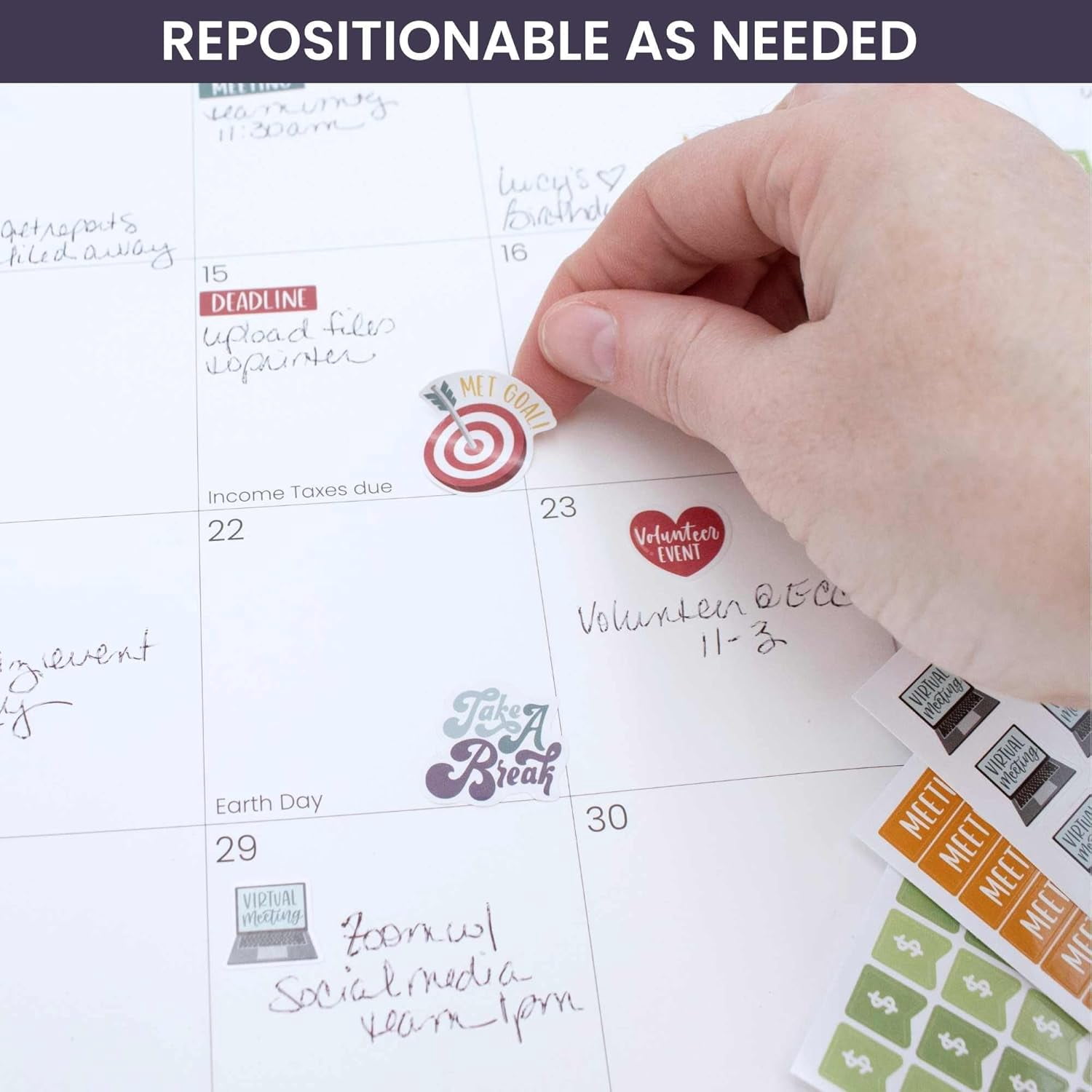 Workday Essentials Planner Stickers - Productivity Variety Pack for Business Professionals - 8 Sheets / 802 Stickers - Meetings, Deadlines, Payday Icons for Work & Office