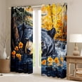 thumbnail image 2 of Homewish Animal Bear Black Out Curtains for Female Men Adults,Black Orange Brown Curtains Pack of 2 (42x63 Each),Jungle Woodland Wildlife Bedroom Curtains,Lightweight Room Decor, 2 of 6