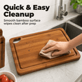 thumbnail image 6 of NULAS 4-Piece Wood Cutting Board Set, Bamboo Chopping Board for Kitchen with Holder, Juice Grooves & Easy-Grip Handles, Charcuterie Board for Chopping Meat, Vegetables & Fruits, 6 of 8