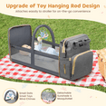 thumbnail image 3 of GPED Diaper Bag Backpack, Multifunctional Baby Changing Bag with Foldable Crib & Insulated Milk Bottle Pockets, Large Capacity Portable Travel Backpack with USB Charging Port for Moms Dads(Gray), 3 of 8