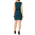 thumbnail image 4 of Allegra K Women's Split V Neck Sleeveless Work Patchwork Pencil Sheath Dress, 4 of 7