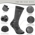 thumbnail image 4 of Loritta 3 Pairs 80% Merino Wool Hiking Socks for Men Women Warm Thermal Hiking Boot Cushion Crew Socks Size 9-12, 4 of 7