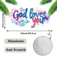 thumbnail image 2 of 1 Pcs 2D Flat License Plate Covers & Frames, God loves you For Decorative Front, Waterproof For Decoration Aluminum License Plate Covers & Frames Cover For Men Women, 12" X 6", 2 of 7