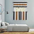 thumbnail image 5 of Modern Brown Black Kitchen Curtains, Boho Contemporary Geometric Striped Kitchen Curtains and Valances Set of 3, Light Filtering Tailored Tier Curtain 24 Inch Length Drapes for Cafe Sink Bedroom, 5 of 8