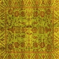 thumbnail image 1 of Ahgly Company Machine Washable Indoor Square Abstract Yellow Modern Area Rugs, 4' Square, 1 of 4