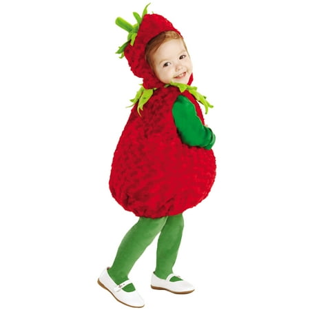 Strawberry Girls Child Fuzzy Fruit One Piece Halloween Costume