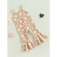 thumbnail image 3 of Bagilaanoe Toddler Baby Girl Summer Jumpsuit Floral Print Sleeveless Romper Overalls 12M 18M 24M 3T 4T 5T Kids Long Flare Pants, 3 of 8