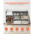 thumbnail image 3 of VEVOR 9 Drawer Dresser Tall Fabric Drawer Dresser with Bin LED & Outlet White, 3 of 9