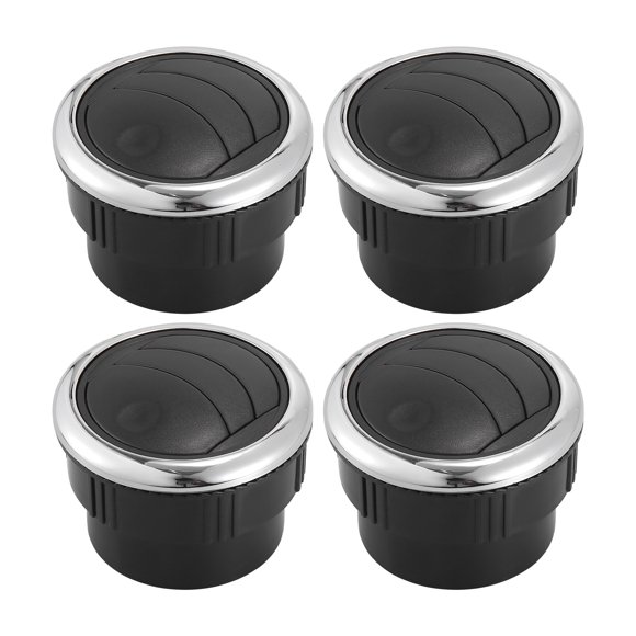 Unique Bargains 4pcs 70mm Air Conditioning Deflector Outlet Round Air Vent Ventilation Outlet for Car RV Bus Black Silver Tone
